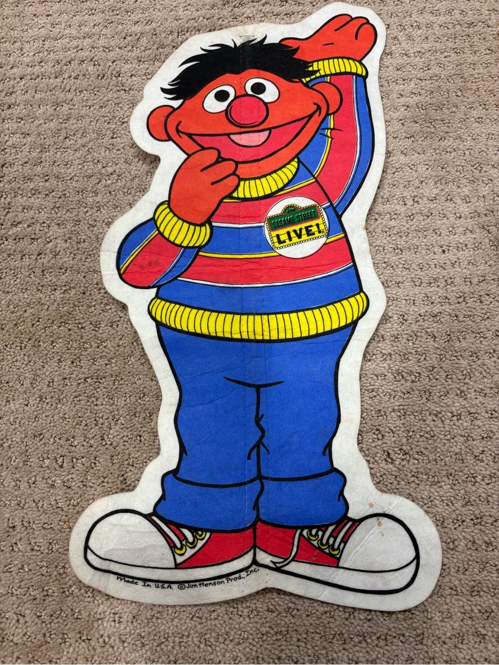 Sesame Street Ernie Felt Pennant 1980s